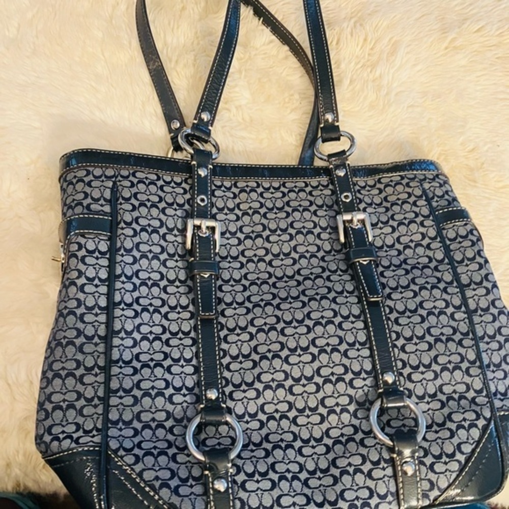 Coach Blue Canvas Signature Bag